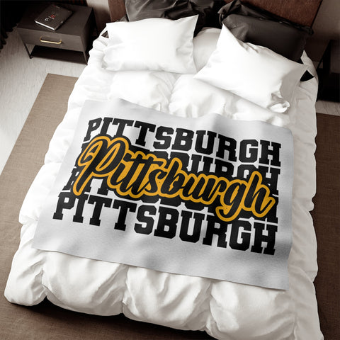 Pittsburgh Typography - TT Style - Sweatshirt Blanket Home Decor - YinzerShop