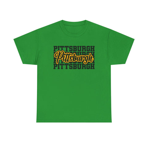 Pittsburgh Typography - Unisex Heavy Cotton Tee T-Shirt - YinzerShop