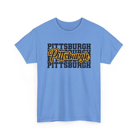 Pittsburgh Typography - Unisex Heavy Cotton Tee T-Shirt - YinzerShop