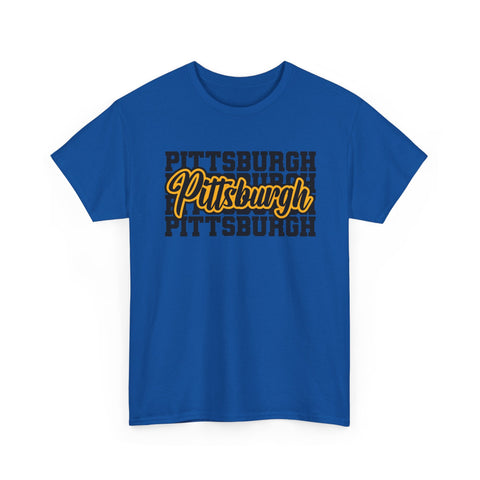 Pittsburgh Typography - Unisex Heavy Cotton Tee T-Shirt - YinzerShop