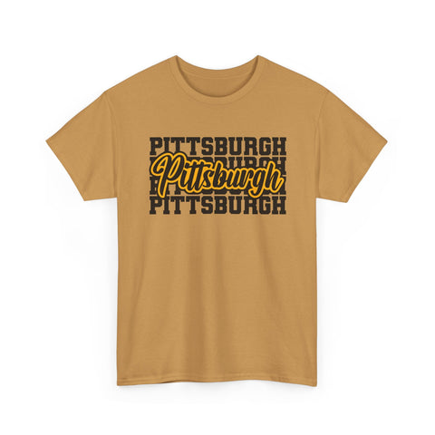 Pittsburgh Typography - Unisex Heavy Cotton Tee T-Shirt - YinzerShop
