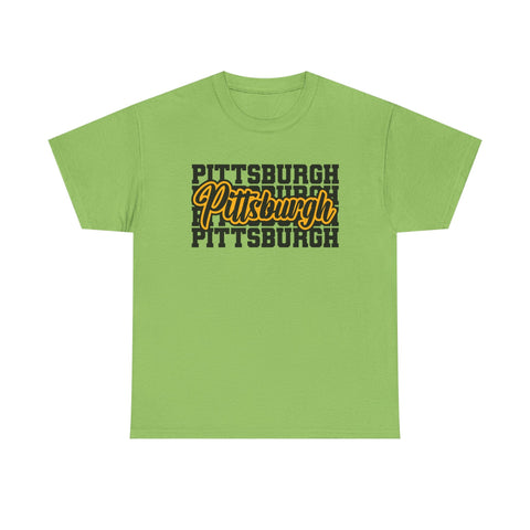 Pittsburgh Typography - Unisex Heavy Cotton Tee T-Shirt - YinzerShop