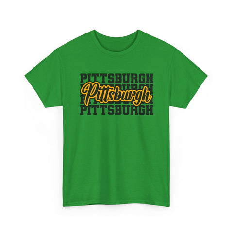 Pittsburgh Typography - Unisex Heavy Cotton Tee T-Shirt - YinzerShop