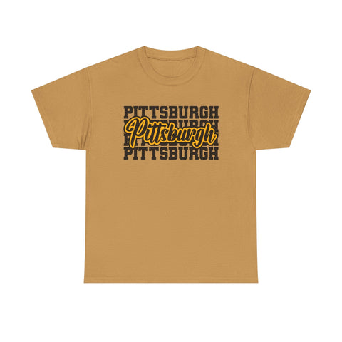 Pittsburgh Typography - Unisex Heavy Cotton Tee T-Shirt - YinzerShop