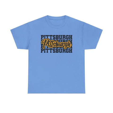 Pittsburgh Typography - Unisex Heavy Cotton Tee T-Shirt - YinzerShop