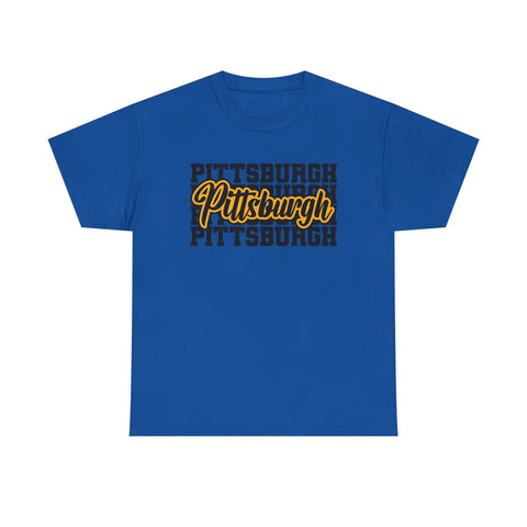 Pittsburgh Typography - Unisex Heavy Cotton Tee T-Shirt - YinzerShop
