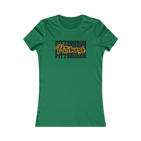Pittsburgh Typography - Women's Favorite Tee T-Shirt - YinzerShop