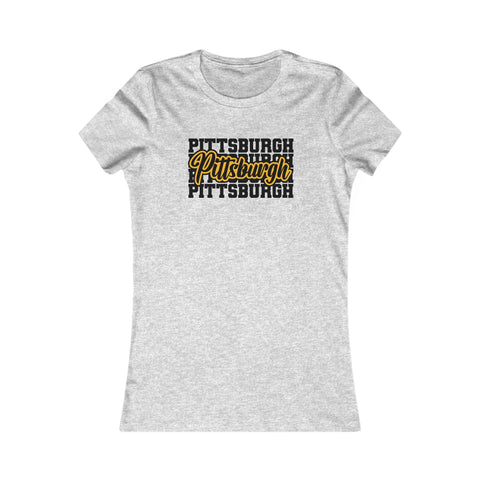 Pittsburgh Typography - Women's Favorite Tee T-Shirt - YinzerShop