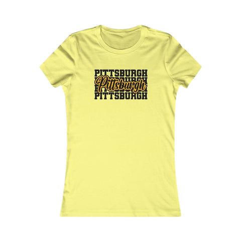 Pittsburgh Typography - Women's Favorite Tee T-Shirt - YinzerShop
