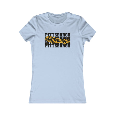 Pittsburgh Typography - Women's Favorite Tee T-Shirt - YinzerShop