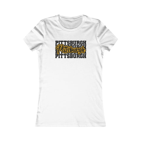 Pittsburgh Typography - Women's Favorite Tee T-Shirt - YinzerShop