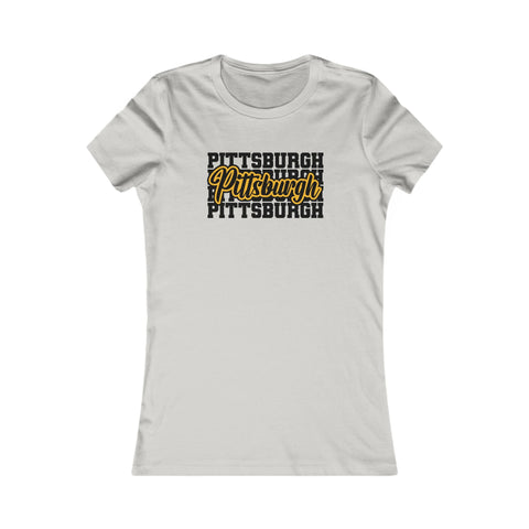 Pittsburgh Typography - Women's Favorite Tee T-Shirt - YinzerShop