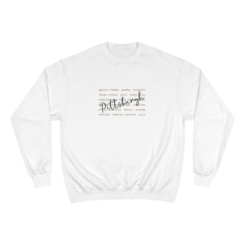 Pittsburgh Typography Word Art Champion S600 Sweatshirt Sweatshirt - YinzerShop