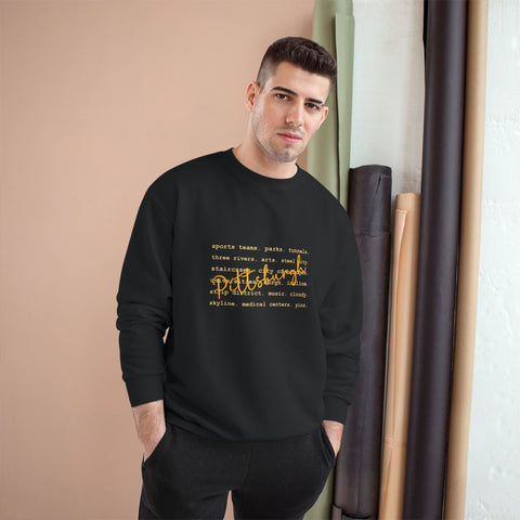 Pittsburgh Typography Word Art Champion S600 Sweatshirt Sweatshirt - YinzerShop