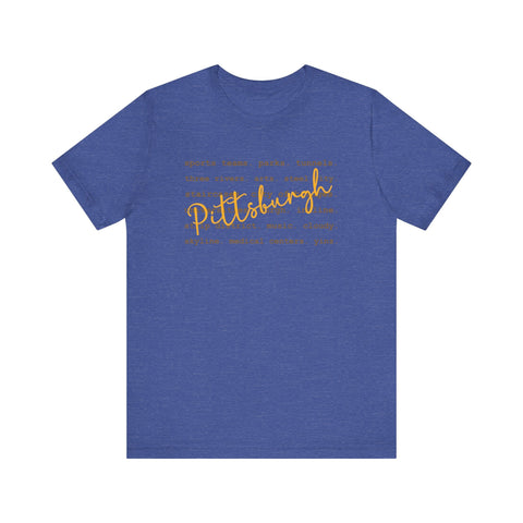 Pittsburgh Typography Word Art Short Sleeve Premium T-Shirt T-Shirt - YinzerShop