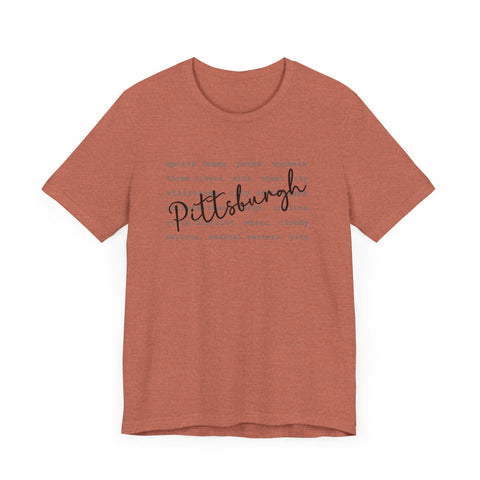 Pittsburgh Typography Word Art Short Sleeve Premium T-Shirt T-Shirt - YinzerShop