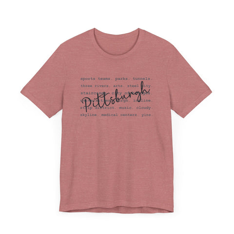 Pittsburgh Typography Word Art Short Sleeve Premium T-Shirt T-Shirt - YinzerShop