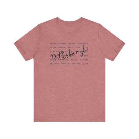 Pittsburgh Typography Word Art Short Sleeve Premium T-Shirt T-Shirt - YinzerShop