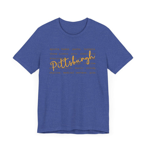 Pittsburgh Typography Word Art Short Sleeve Premium T-Shirt T-Shirt - YinzerShop