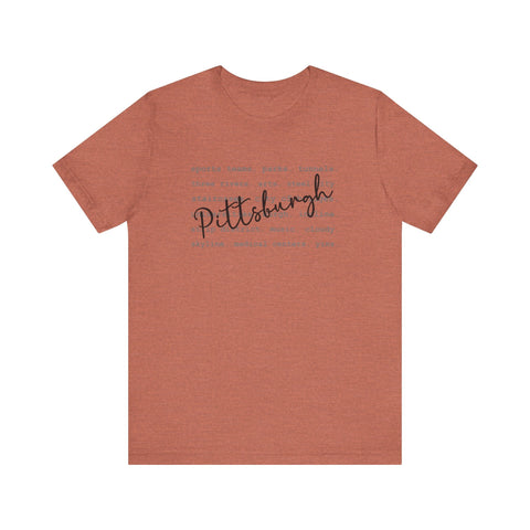 Pittsburgh Typography Word Art Short Sleeve Premium T-Shirt T-Shirt - YinzerShop
