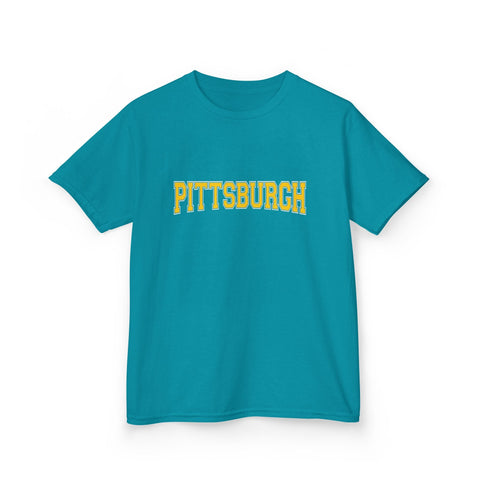 Pittsburgh Varsity Letters Kids Graphic T-Shirt Kids Apparel - YinzerShop