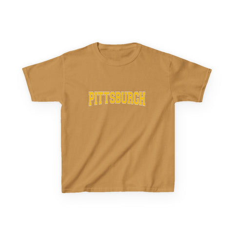 Pittsburgh Varsity Letters Kids Graphic T-Shirt Kids Apparel - YinzerShop