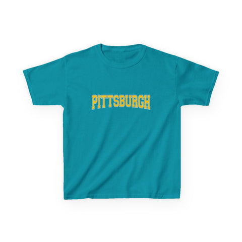 Pittsburgh Varsity Letters Kids Graphic T-Shirt Kids Apparel - YinzerShop