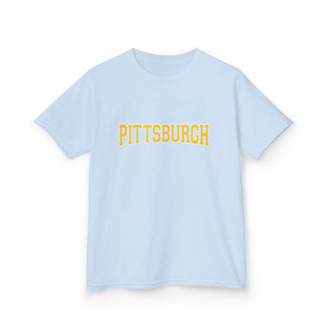 Pittsburgh Varsity Letters Kids Graphic T-Shirt Kids Apparel - YinzerShop