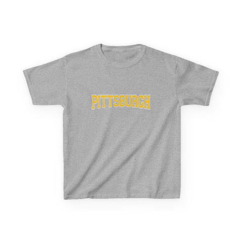 Pittsburgh Varsity Letters Kids Graphic T-Shirt Kids Apparel - YinzerShop