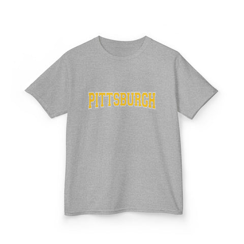Pittsburgh Varsity Letters Kids Graphic T-Shirt Kids Apparel - YinzerShop