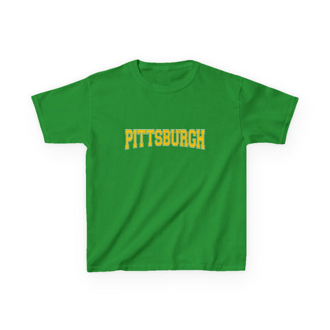 Pittsburgh Varsity Letters Kids Graphic T-Shirt Kids Apparel - YinzerShop