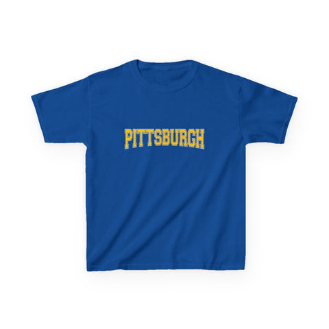 Pittsburgh Varsity Letters Kids Graphic T-Shirt Kids Apparel - YinzerShop