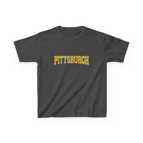 Pittsburgh Varsity Letters Kids Graphic T-Shirt Kids Apparel - YinzerShop