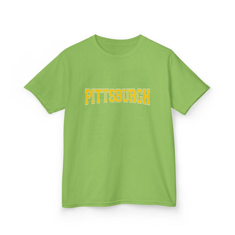 Pittsburgh Varsity Letters Kids Graphic T-Shirt Kids Apparel - YinzerShop