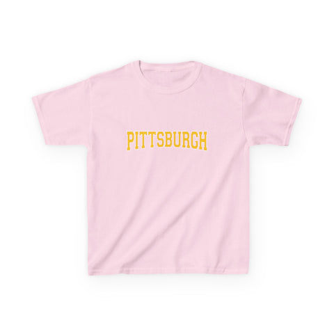 Pittsburgh Varsity Letters Kids Graphic T-Shirt Kids Apparel - YinzerShop