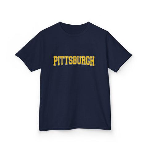 Pittsburgh Varsity Letters Kids Graphic T-Shirt Kids Apparel - YinzerShop