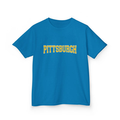 Pittsburgh Varsity Letters Kids Graphic T-Shirt Kids Apparel - YinzerShop
