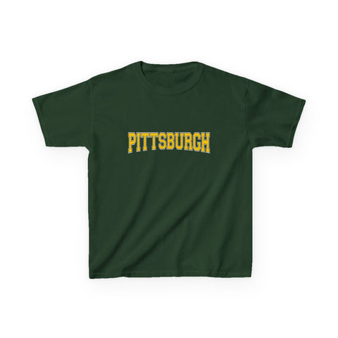 Pittsburgh Varsity Letters Kids Graphic T-Shirt Kids Apparel - YinzerShop