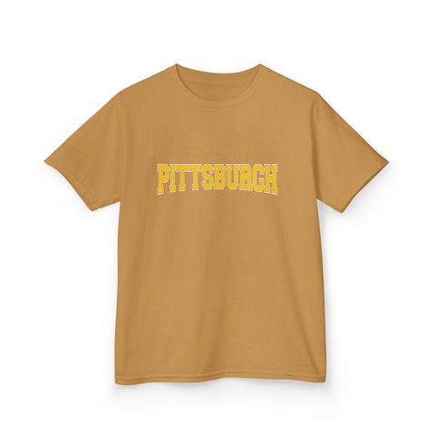 Pittsburgh Varsity Letters Kids Graphic T-Shirt Kids Apparel - YinzerShop