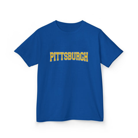 Pittsburgh Varsity Letters Kids Graphic T-Shirt Kids Apparel - YinzerShop