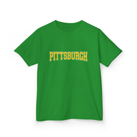 Pittsburgh Varsity Letters Kids Graphic T-Shirt Kids Apparel - YinzerShop