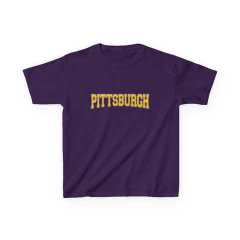 Pittsburgh Varsity Letters Kids Graphic T-Shirt Kids Apparel - YinzerShop