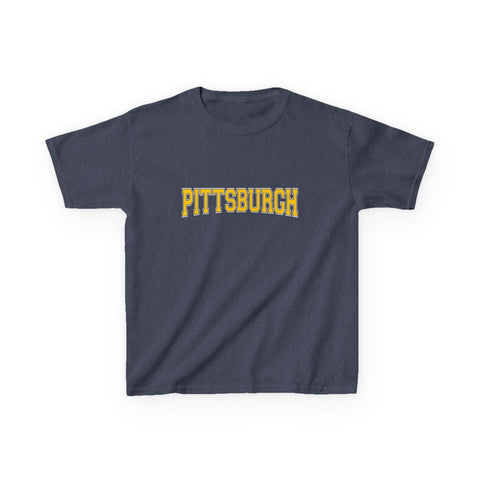 Pittsburgh Varsity Letters Kids Graphic T-Shirt Kids Apparel - YinzerShop