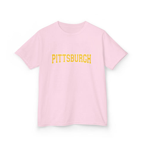 Pittsburgh Varsity Letters Kids Graphic T-Shirt Kids Apparel - YinzerShop