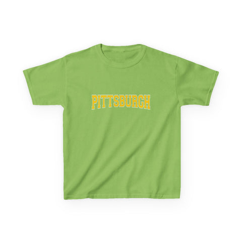 Pittsburgh Varsity Letters Kids Graphic T-Shirt Kids Apparel - YinzerShop
