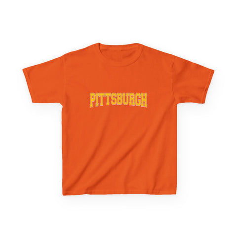 Pittsburgh Varsity Letters Kids Graphic T-Shirt Kids Apparel - YinzerShop