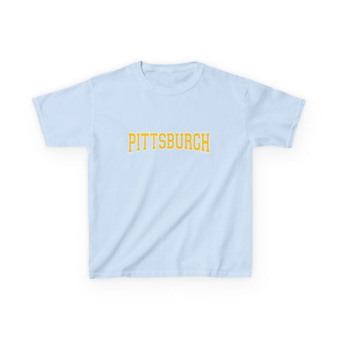 Pittsburgh Varsity Letters Kids Graphic T-Shirt Kids Apparel - YinzerShop