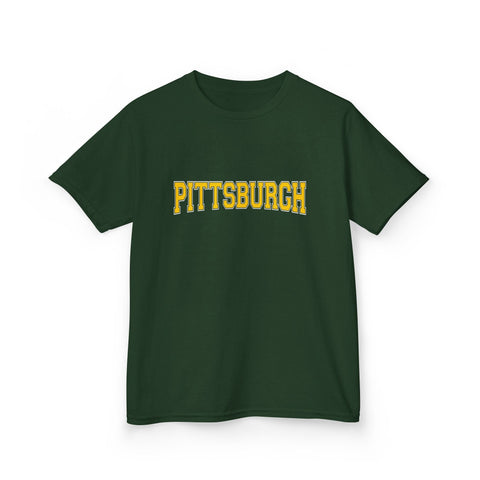 Pittsburgh Varsity Letters Kids Graphic T-Shirt Kids Apparel - YinzerShop