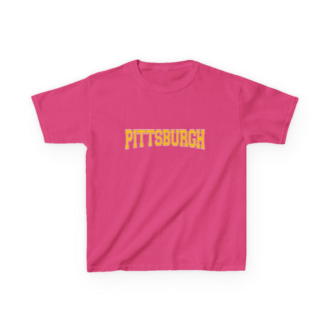 Pittsburgh Varsity Letters Kids Graphic T-Shirt Kids Apparel - YinzerShop