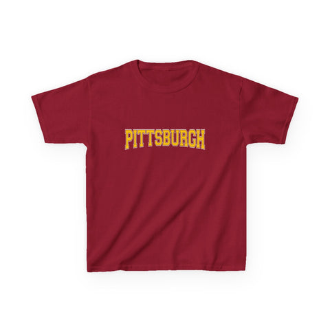 Pittsburgh Varsity Letters Kids Graphic T-Shirt Kids Apparel - YinzerShop
